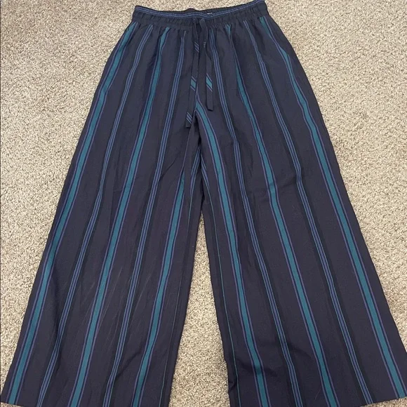 Prabal Gurung Navy and Teal Striped Trousers, Size 0, EUC - Picture 7 of 7